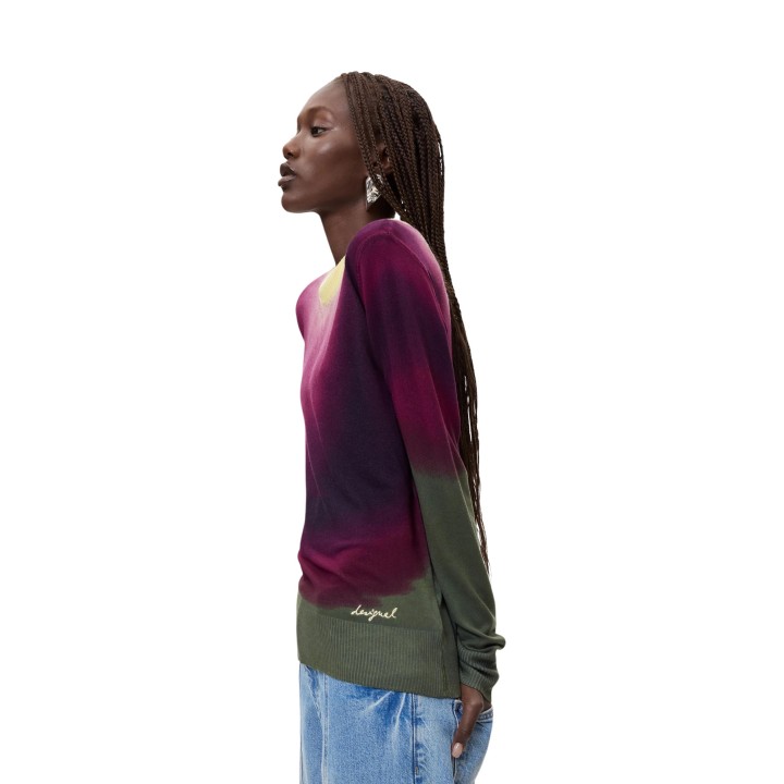 Desigual jersey de mujer morado Grape Violet vista lateral