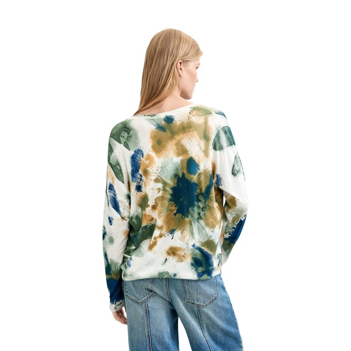 Desigual jersey de mujer blanco estampado vista posterior