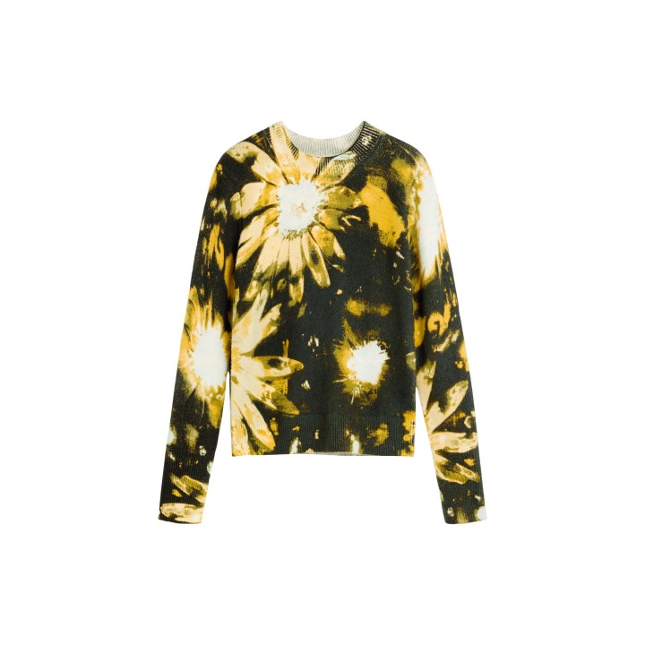 Desigual jersey de mujer negro estampado floral vista frontal de la prenda