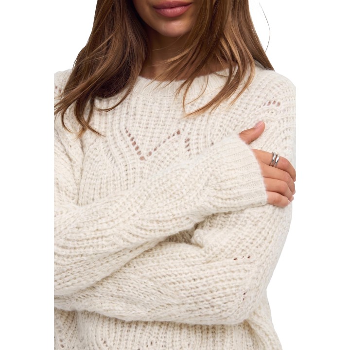 Only jersey de mujer blanco Onlhanja 15352712 detalle del tejido