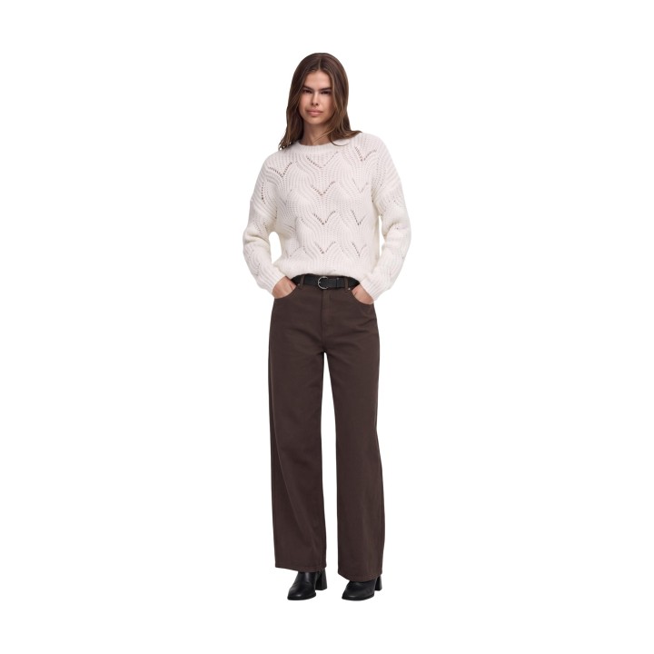 Only jersey de mujer blanco Onlhanja 15352712 vista frontal de cuerpo entero