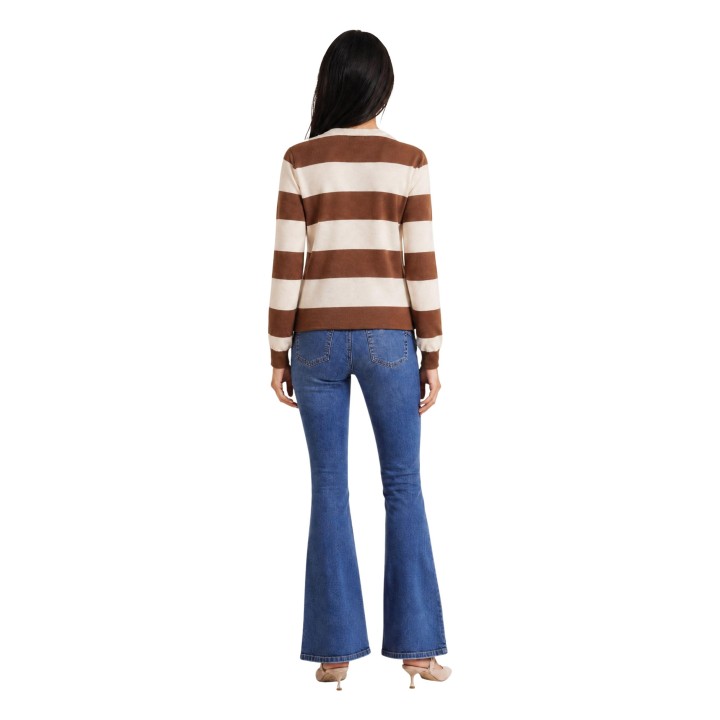 Jacqueline de Yong jersey de mujer Jdymelany 15376603 marrón y rosa vista posterior