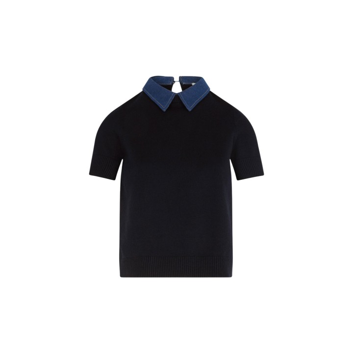 jersey de mujer Morgan De Toi 252-MJANO con cuello azul vista frontal