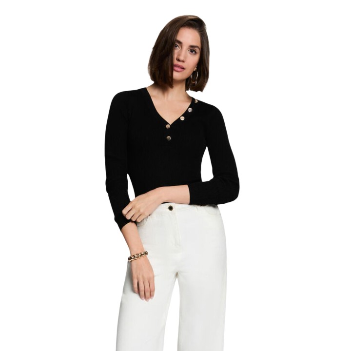 Jersey de mujer Morgan De Toi negro 261-MBANBIN en vista tres cuartos