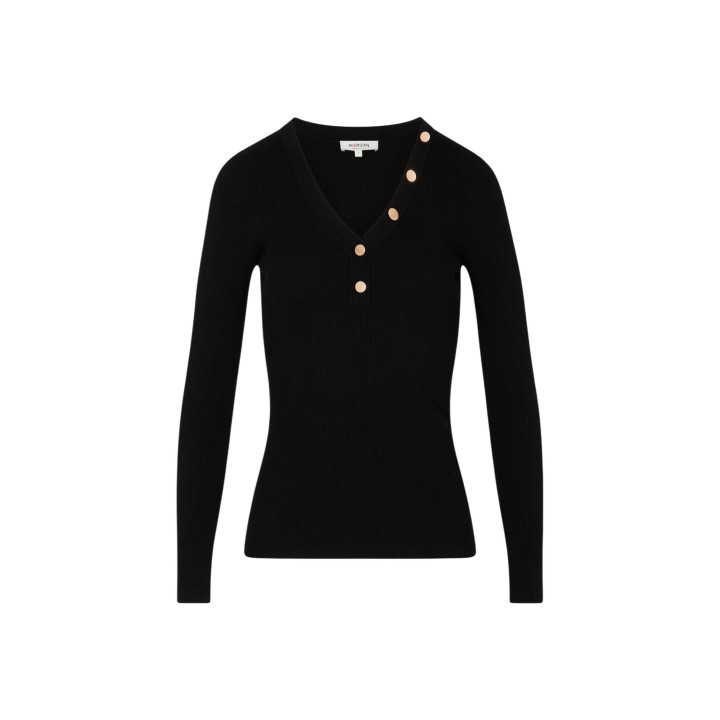 Jersey de mujer Morgan De Toi negro 261-MBANBIN en detalle frontal