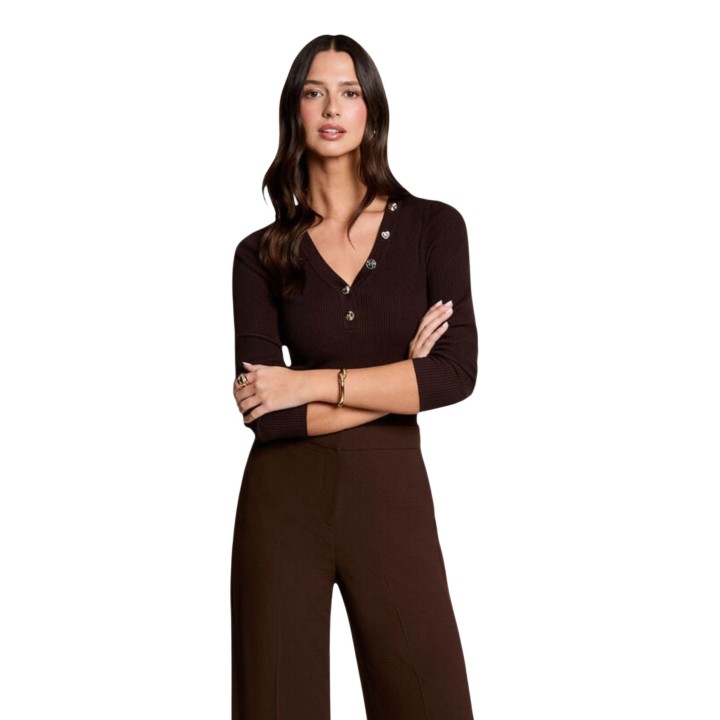 Jersey de mujer Morgan De Toi 262-MBIZ color café vista frontal