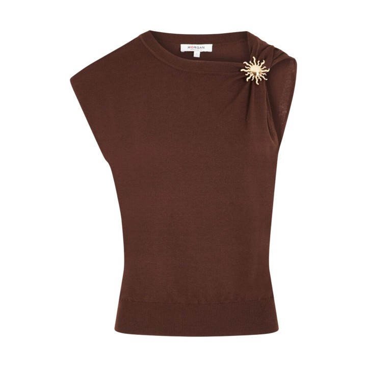 Morgan De Toi jersey de mujer chocolate vista frontal de la prenda