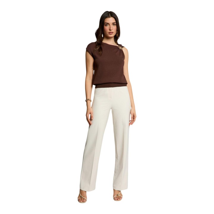 Morgan De Toi jersey de mujer chocolate vista frontal con modelo