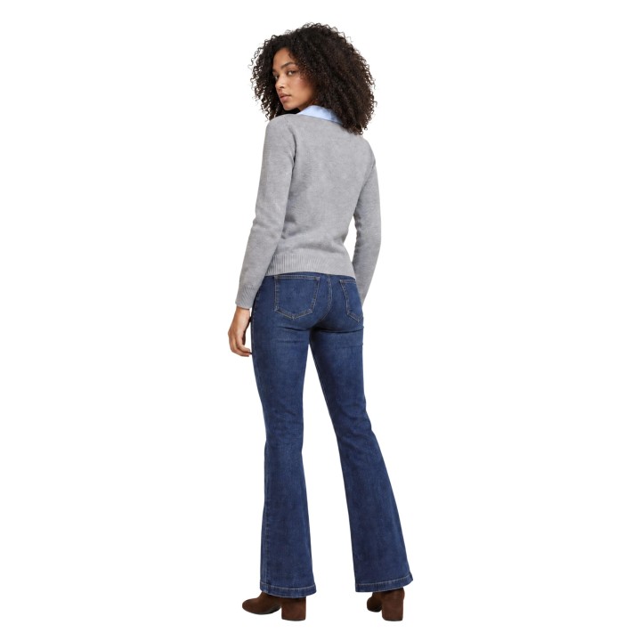 Cárdigan de mujer Morgan De Toi 262-MDADA gris claro vista posterior tres cuartos