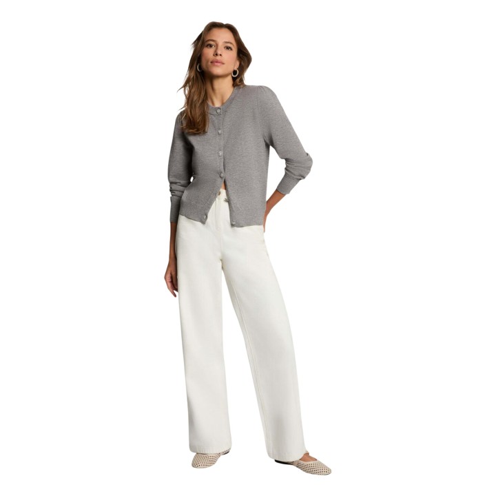 Cárdigan de mujer Morgan De Toi 262-MKNOT gris claro vista de tres cuartos