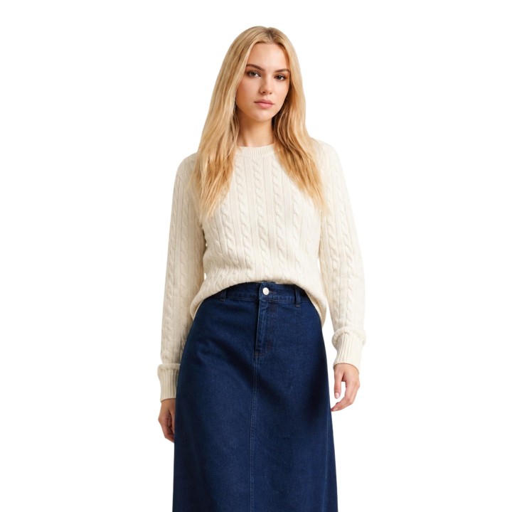 Barbour Ashdown jersey de punto para mujer color crema vista frontal