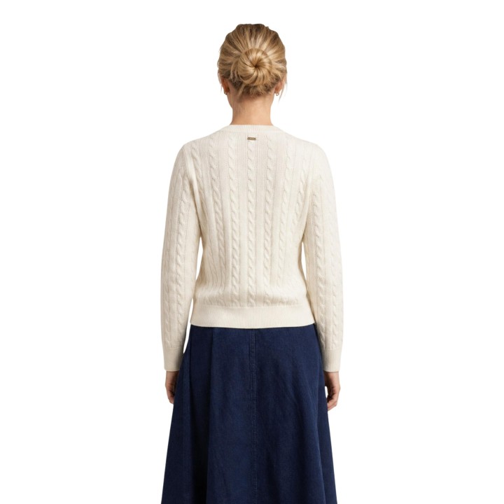 Barbour Ashdown jersey de punto para mujer color crema vista posterior