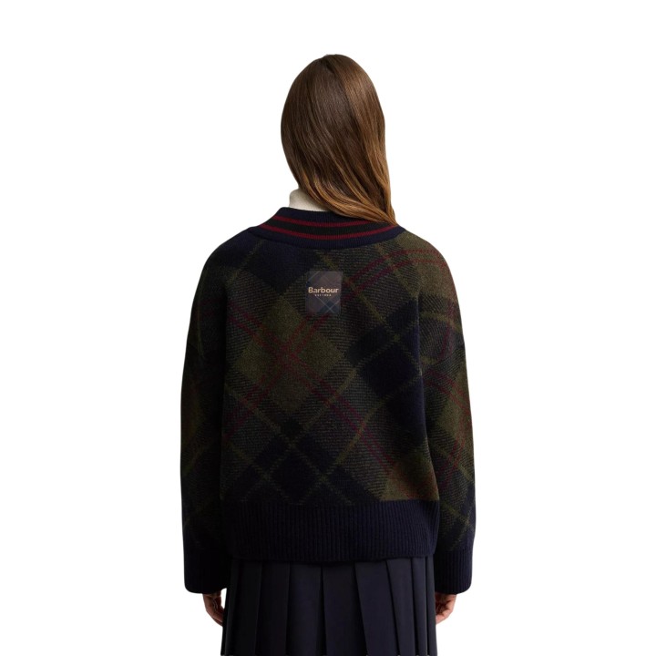 Barbour jersey de punto verde para mujer Shae vista posterior