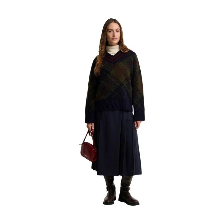 Barbour jersey de punto verde para mujer Shae vista tres cuartos
