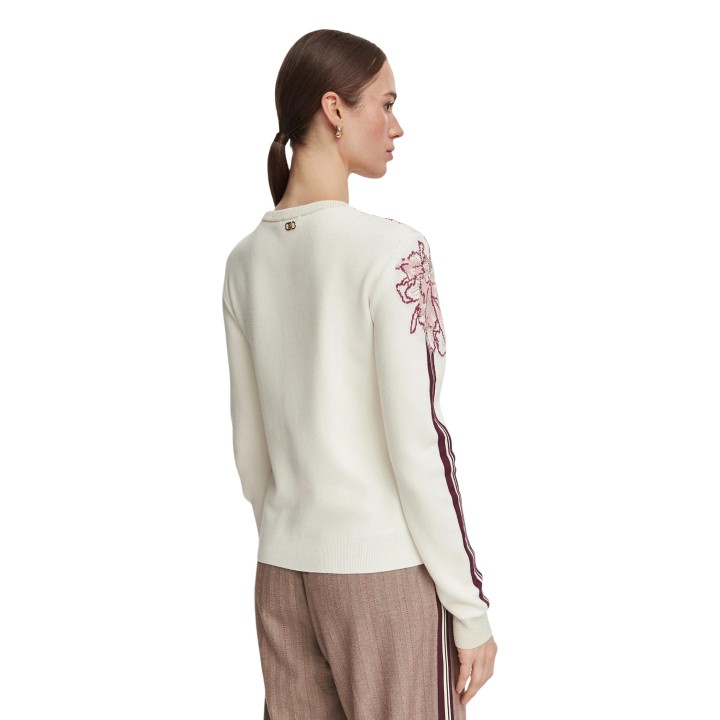 Jersey de mujer Liu-Jo TF6094 MS49I color crema vista posterior