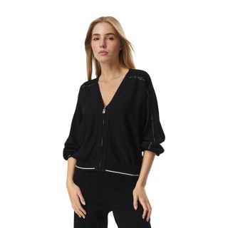 Jersey de mujer Liu-Jo TF6192 MS63L negro y blanco vista frontal