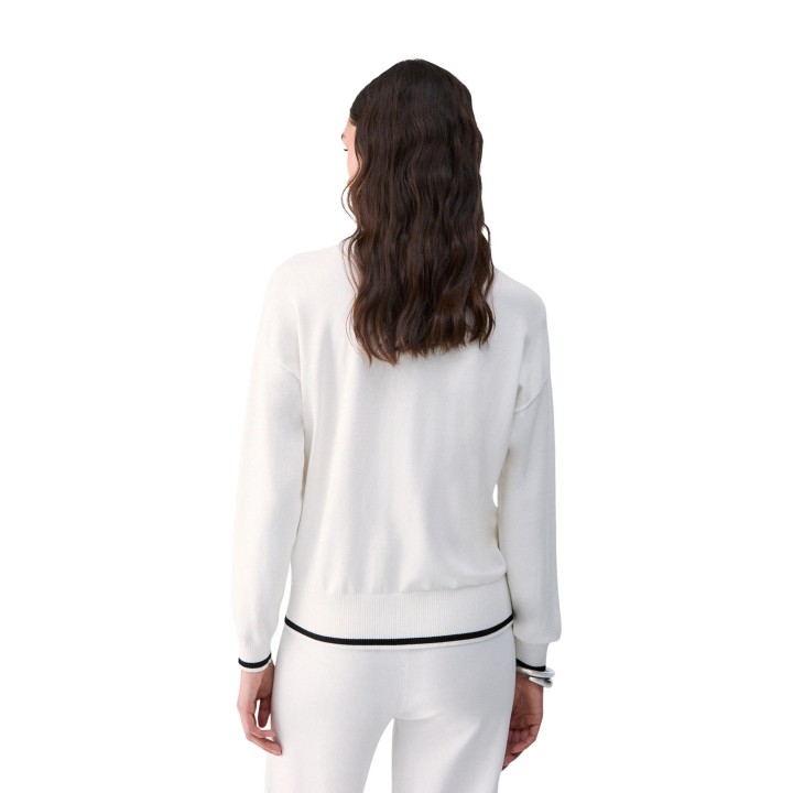 Liu-Jo jersey de mujer blanco y negro TF6193 MS63L vista posterior