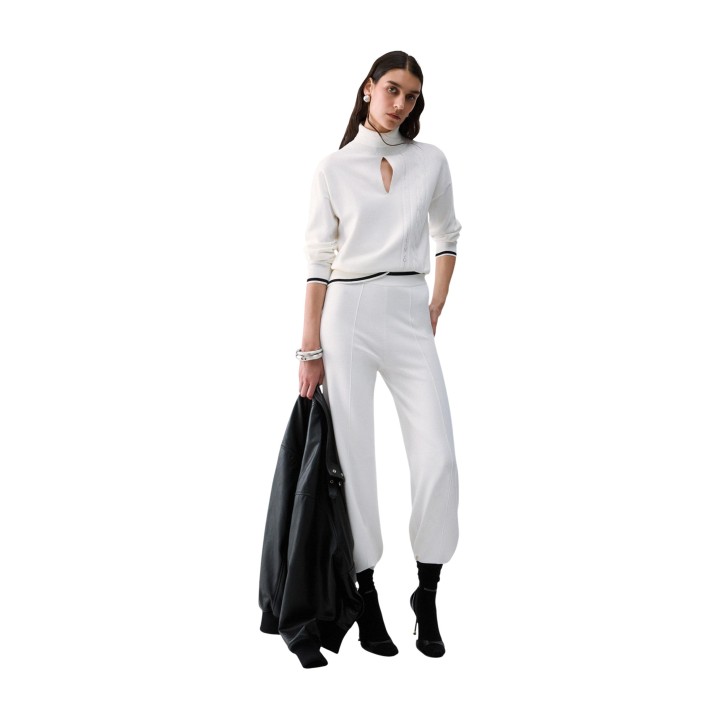 Liu-Jo jersey de mujer blanco y negro TF6193 MS63L vista frontal