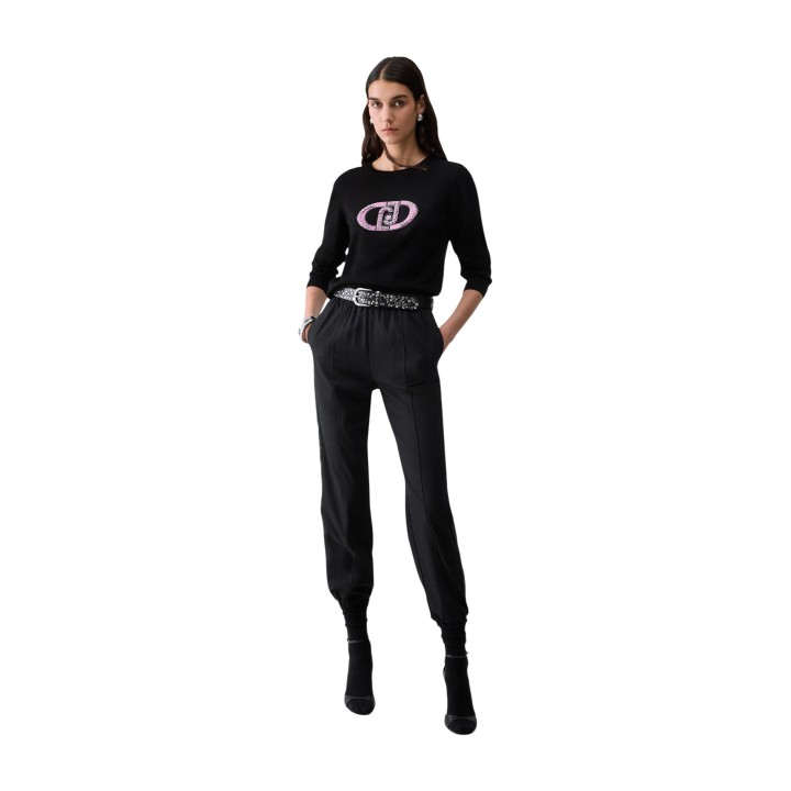 Jersey Liu-Jo de mujer negro vista de tres cuartos