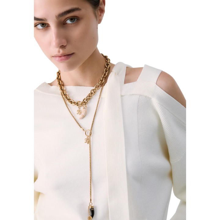 Detalle del jersey blanco de mujer Liu-Jo WF6396 MS99E