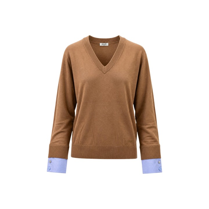 Jersey de mujer beige Liu-Jo WF6453 MA16R en vista frontal