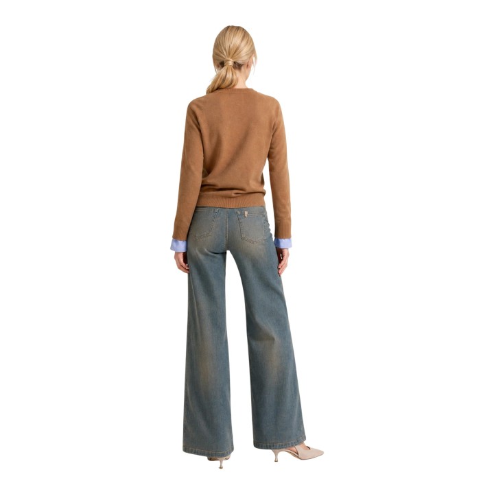 Jersey de mujer beige Liu-Jo WF6453 MA16R en vista posterior