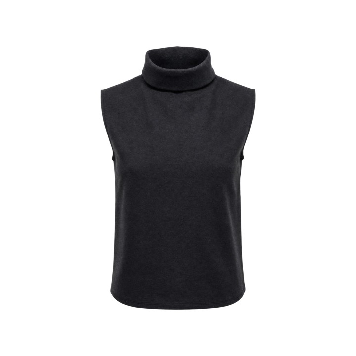 Jacqueline de Yong jersey de cuello alto negro para mujer vista frontal