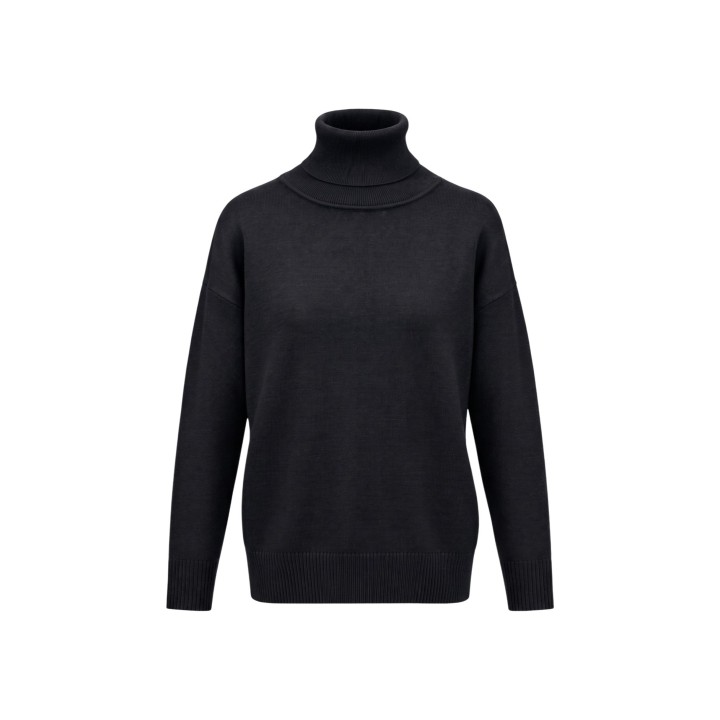Jersey de cuello alto negro Choral para mujer SLI6ML025166D en vista frontal