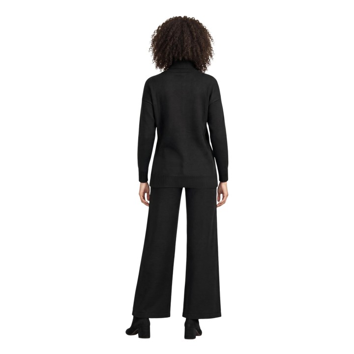 Jersey de cuello alto negro Choral para mujer SLI6ML025166D en vista posterior