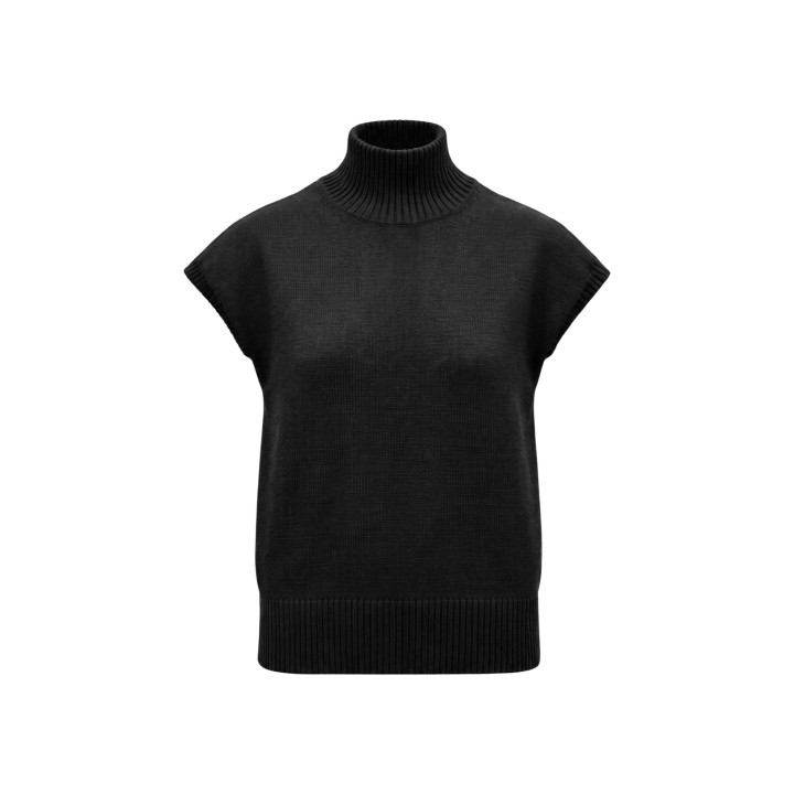 Choral jersey negro de cuello alto para mujer SLI6GL026218D vista frontal