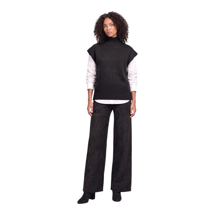 Choral jersey negro de cuello alto para mujer SLI6GL026218D vista frontal