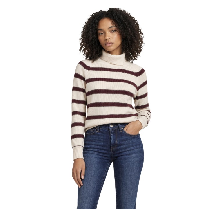 Choral jersey de cuello alto para mujer bordeaux vista frontal