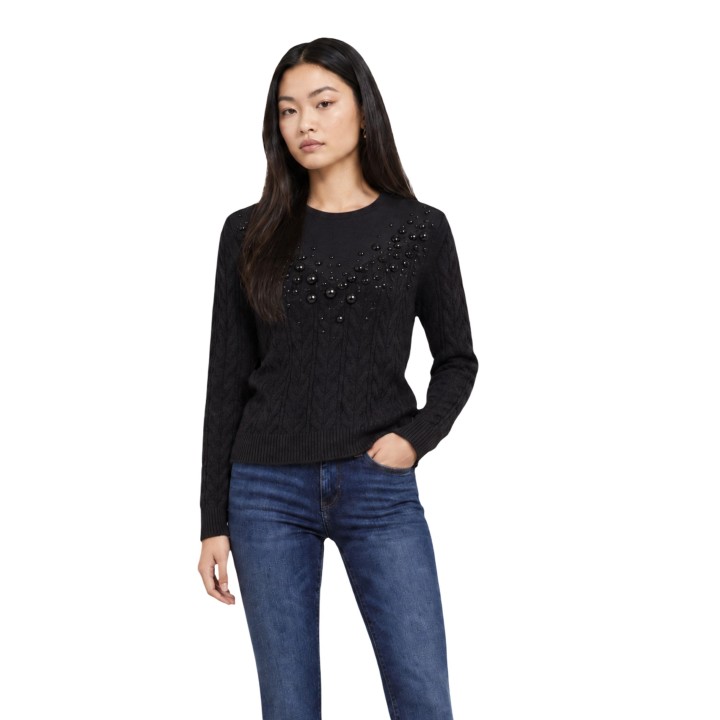 Liu-Jo jersey de mujer negro TF6187 MA25S vista frontal
