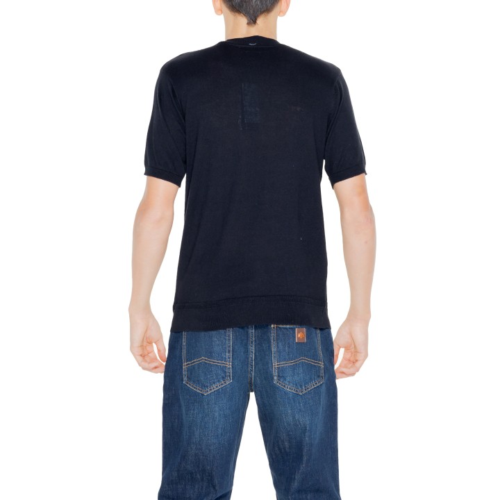 Jersey de punto negro para hombre HAMAKI-HO ME3078H vista posterior
