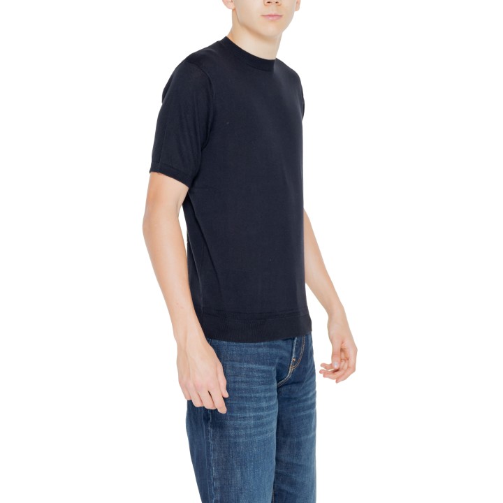 Jersey de punto negro para hombre HAMAKI-HO ME3078H vista lateral