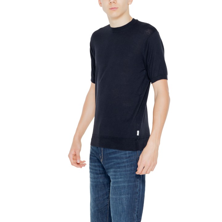 Jersey de punto negro para hombre HAMAKI-HO ME3078H vista de tres cuartos