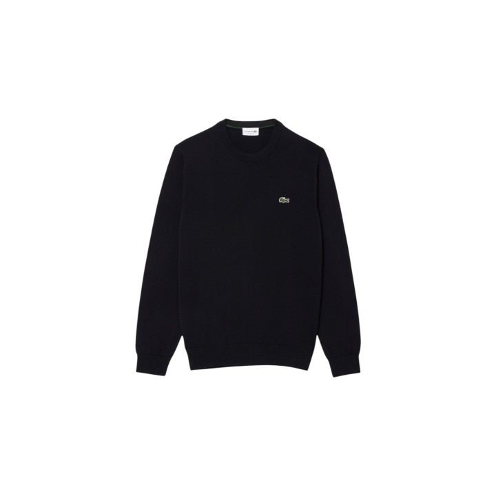 Jersey Lacoste de hombre negro AH0128-00 vista frontal