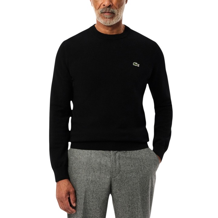 Jersey Lacoste de hombre negro AH0128-00 vista frontal