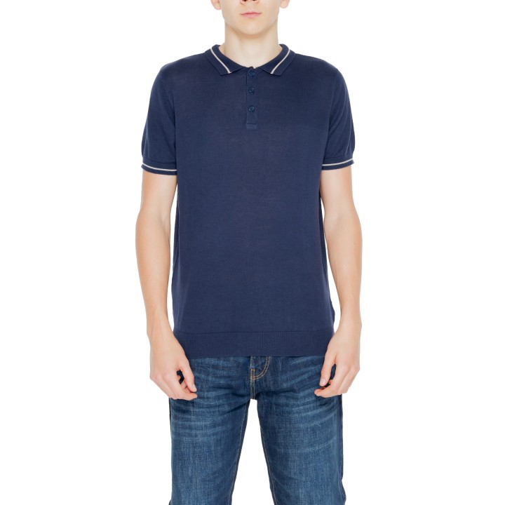 Jersey de hombre Hamaki-Ho ME3079H azul oscuro de punto vista frontal