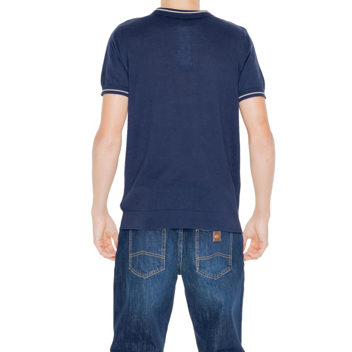 Jersey de hombre Hamaki-Ho ME3079H azul oscuro de punto vista posterior