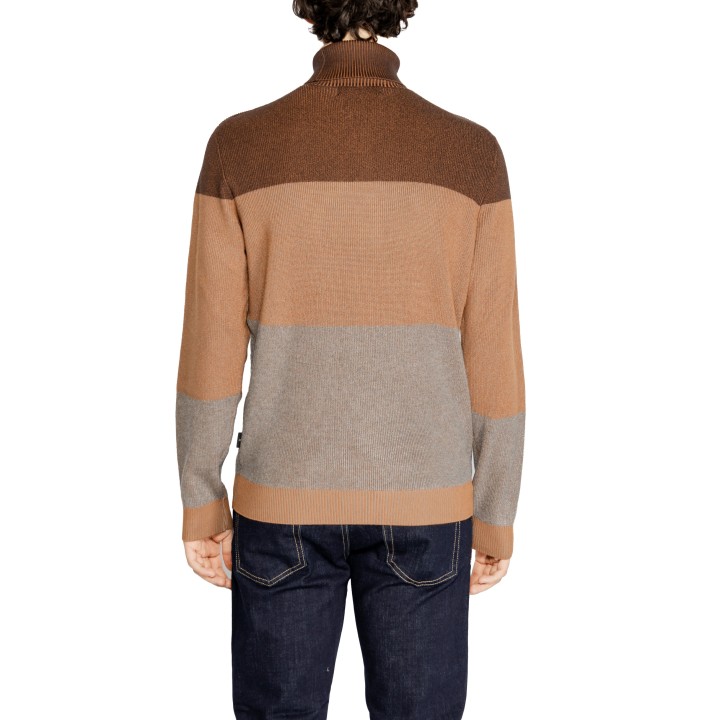 HAMAKI-HO jersey de cuello alto para hombre marrón vista posterior