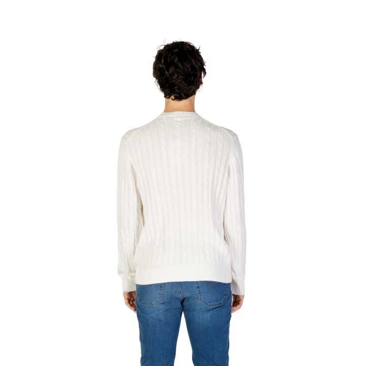 U.S. Polo Assn. jersey de hombre blanco de punto vista posterior