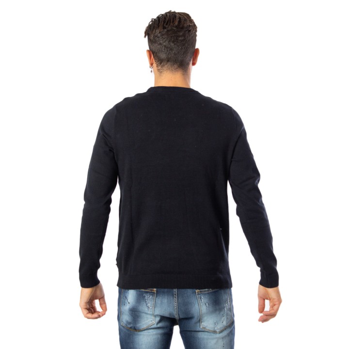 Jack Jones jersey de punto negro para hombre 12137190 vista posterior