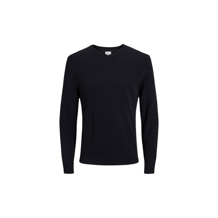 Jack Jones jersey de punto negro para hombre 12137194 vista frontal