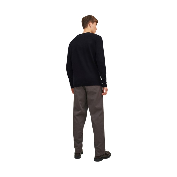 Jack Jones jersey de punto negro para hombre 12137194 vista tres cuartos posterior