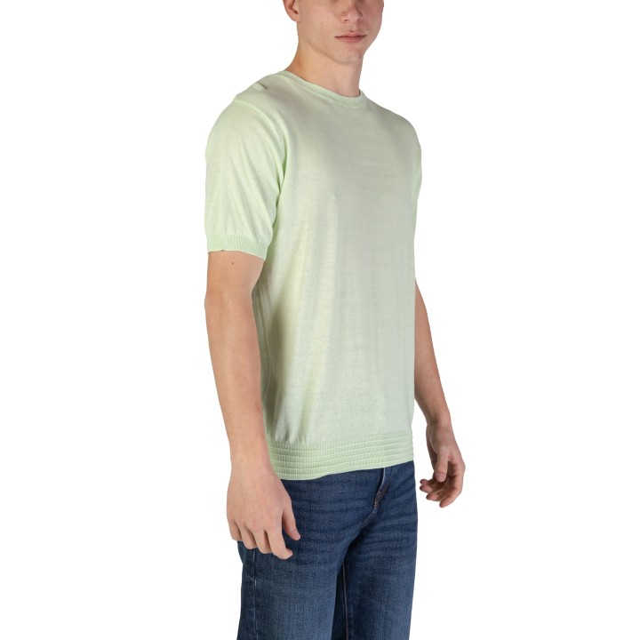 Jersey de hombre HAMAKI-HO ME3029H verde menta en vista tres cuartos