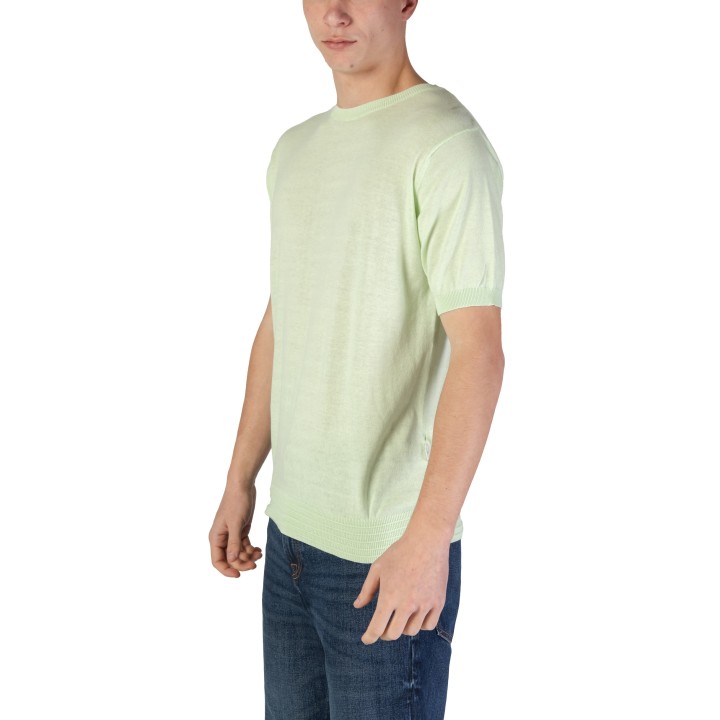 Jersey de hombre HAMAKI-HO ME3029H verde menta en vista tres cuartos