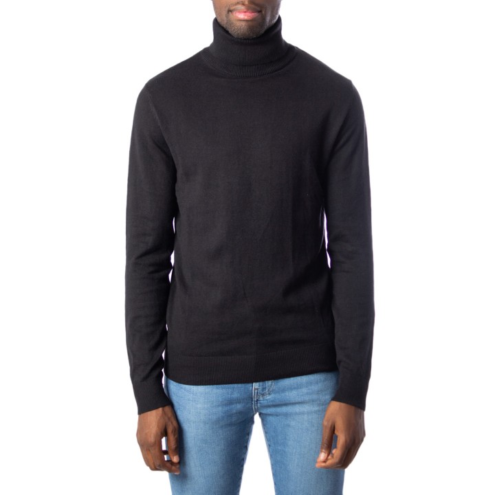 Jack Jones jersey de cuello alto para hombre negro vista frontal