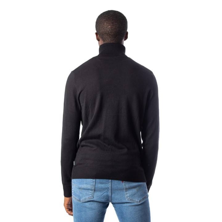 Jack Jones jersey de cuello alto para hombre negro vista posterior