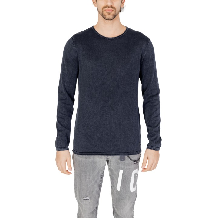 Jack Jones jersey de hombre Jjeleo Knit azul oscuro vista frontal